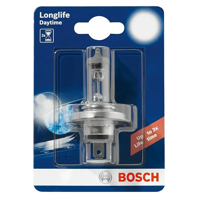 Bosch Halogen-Scheinwerferlampe Longlife Daytime - H7, 55 W, 12 V, 1 Stk. - Vorderansicht