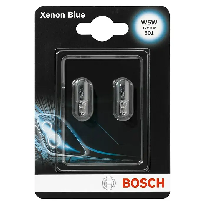 Bosch Glühlampe Xenon Blue - W5W, 5 W, 12 V, 2 Stk. - Vorderansicht