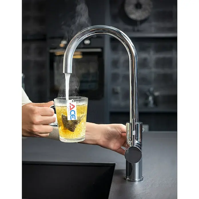 Kokendwaterkraan ACE.BOIL 3 in 1, rond - Chroom, Glanzend - Sfeeropname