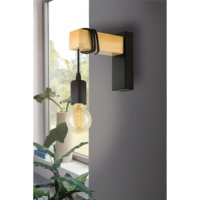Eglo Townshend Zidna svjetiljka - 10 W, D x Š x V: 19 x 6,5 x 21,5 cm, E27 - Živopisni prikaz