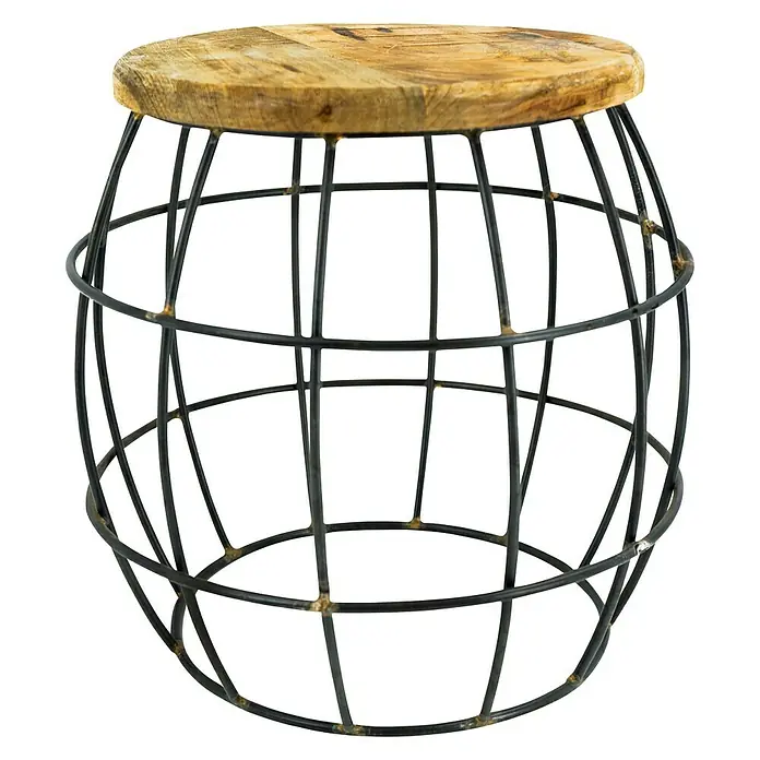 Mesa auxiliar Claudio - S, Material del tablero de la mesa: Madera de mango - Vista frontal