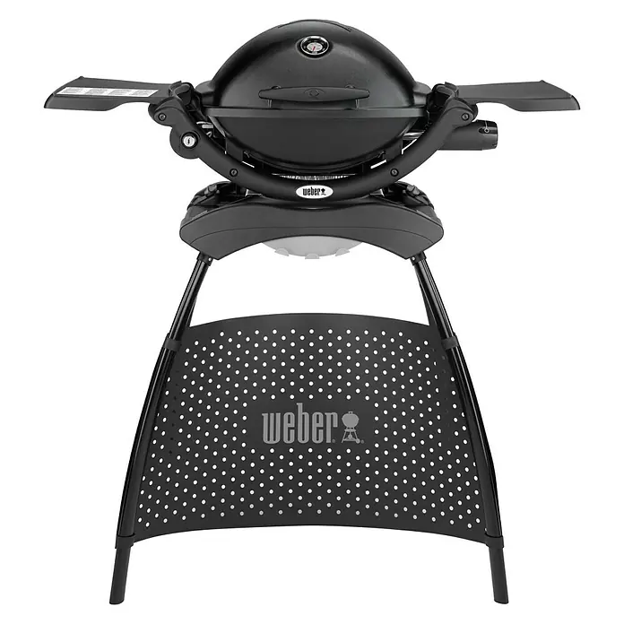 Weber Gasgrill Q 1200 - Anzahl Brenner: 1, Hauptgrillfläche: 43 x 32 cm, 2,49 kW, Schwarz - Vorderansicht