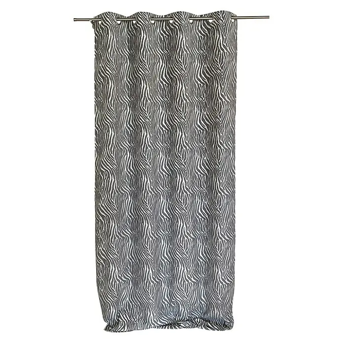 Cortina con ollaos Odín cebra - 140 x 270 cm, 85 % poliéster y 15 % algodón, Gris - Vista frontal