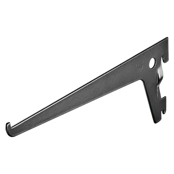 Dolle Soporte de estanterías simple - Largo: 20 cm, Carga soportada: 55 kg, Negro - Vista de perfil izquierdo
