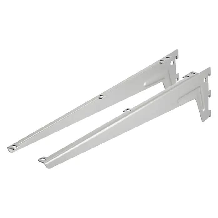 Dolle Escuadra para estantes - Largo: 480 mm, Gris, Carga soportada: 65 kg - Vista de perfil izquierdo