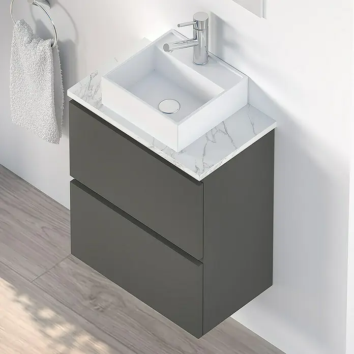 Conjunto de mueble de baño Picolo - 50 cm, Antracita, Mate - Foto ambiente