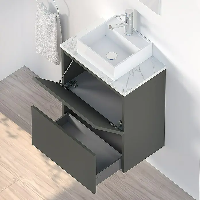 Conjunto de mueble de baño Picolo - 50 cm, Antracita, Mate - Foto ambiente