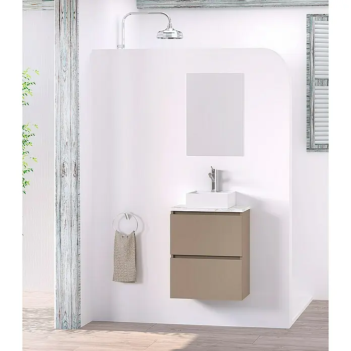 Conjunto de mueble de baño Picolo - 50 cm, Fango, Mate - Foto ambiente