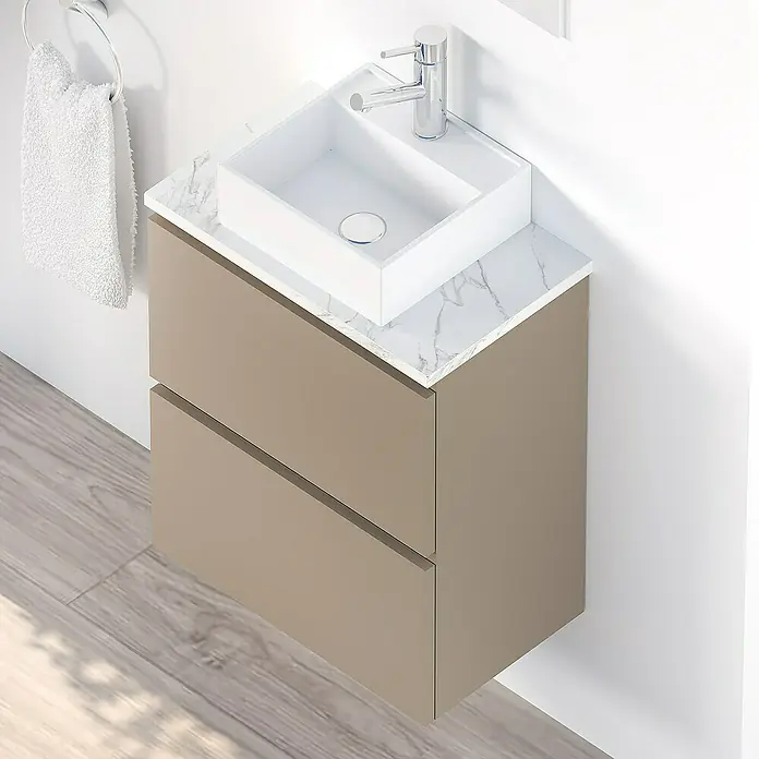 Conjunto de mueble de baño Picolo - 50 cm, Fango, Mate - Foto ambiente