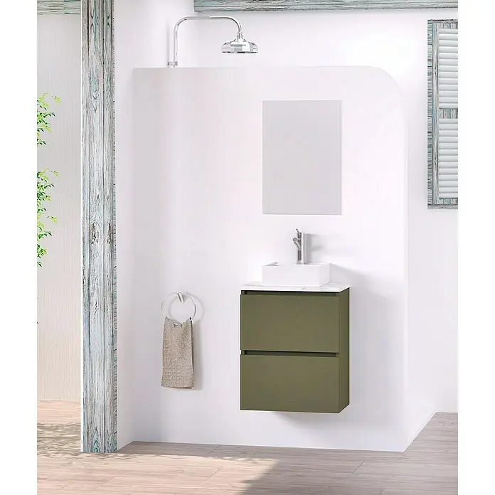 Conjunto de mueble de baño Picolo - 50 cm, Musgo, Mate - Foto ambiente