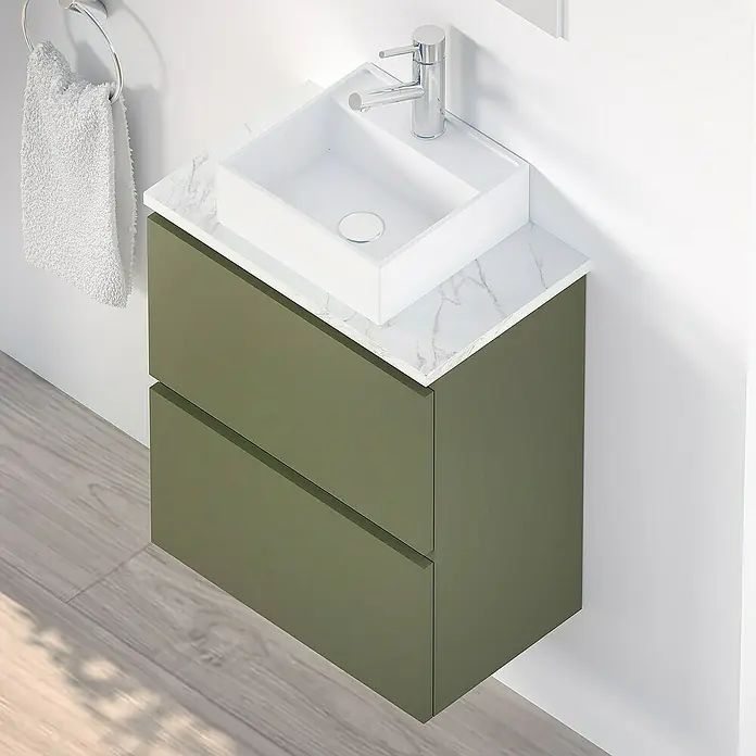 Conjunto de mueble de baño Picolo - 50 cm, Musgo, Mate - Foto ambiente