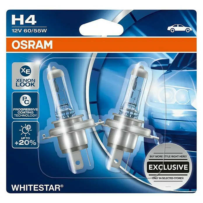 Osram Hauptscheinwerfer-Lampen White Star - H4, 2 Stk. - Vorderansicht