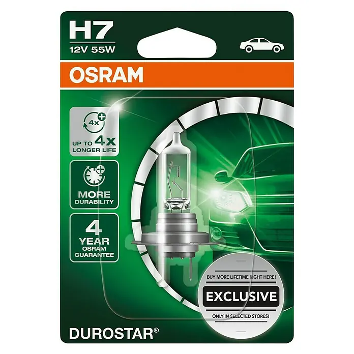 Osram Hauptscheinwerfer-Lampen Durostar - H7, 1 Stk. - Vorderansicht