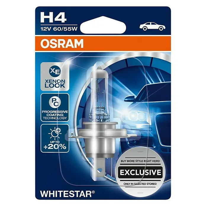 Osram Hauptscheinwerfer-Lampen White Star - H4, 1 Stk. - Vorderansicht