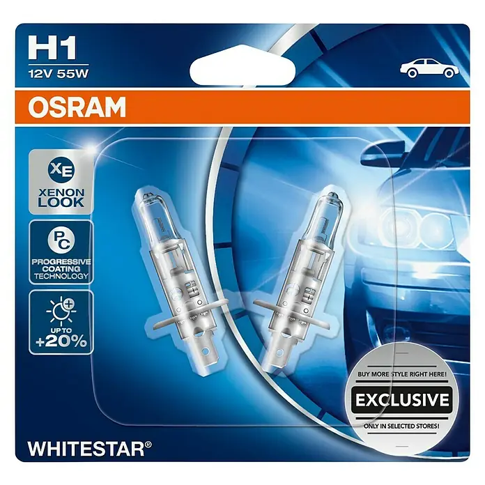Osram Hauptscheinwerfer-Lampen White Star - H1, 2 Stk. - Vorderansicht