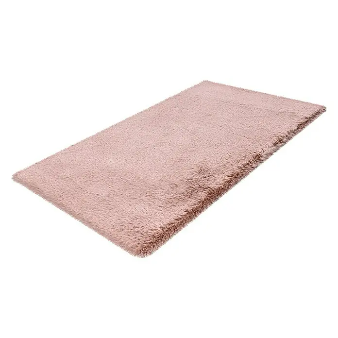 Badteppich Happy - 50 x 90 cm, Rosa, 100% Polyester - Diagonale Ansicht