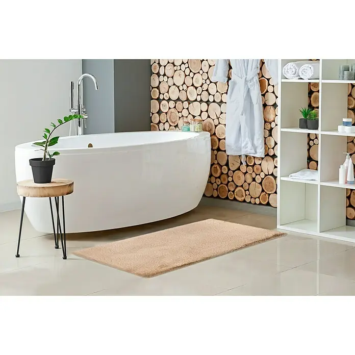 Badteppich Happy - 50 x 90 cm, Taupe, 100% Polyester - Stimmungsaufnahme