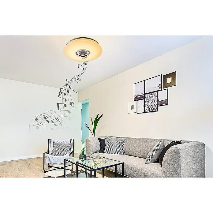 Okrugla stropna LED svjetiljka Melodia - 24 W, Bijele boje, RGB - Živopisni prikaz