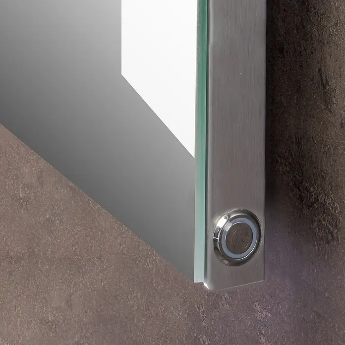 Camargue Espejo con luz LED Daphne - An x Al: 120 x 80 cm, Color del marco: Plateado, Transformador - Primer plano