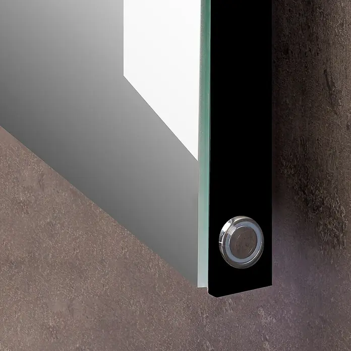 Camargue Espejo con luz LED Daphne - An x Al: 60 x 80 cm, Color del marco: Negro, Transformador - Primer plano