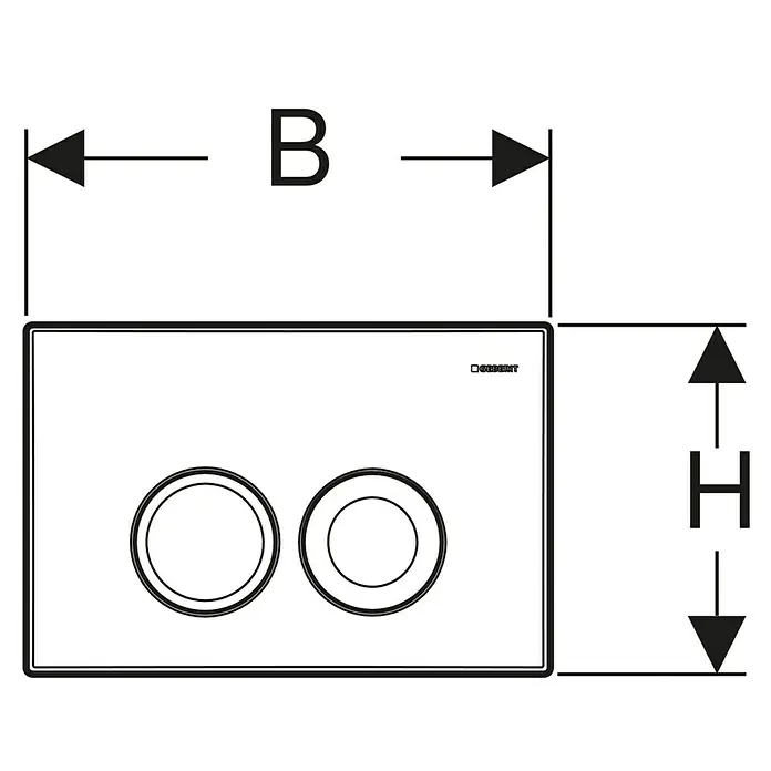 Geberit Bedieningsplaat Delta 21 - Wit, 2 spoelstanden