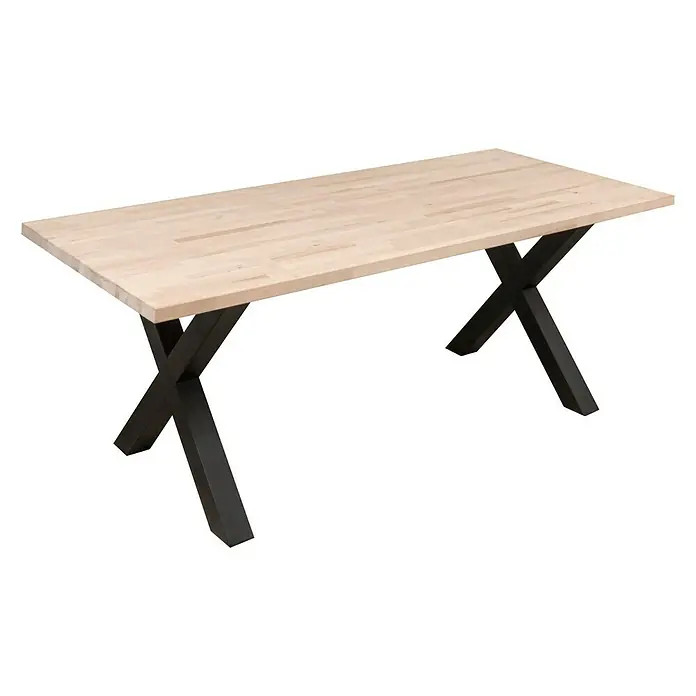 CanDo Tafelblad Eikenhout - Eiken, 200 x 90 x 2,6 cm - Diagonaal zicht