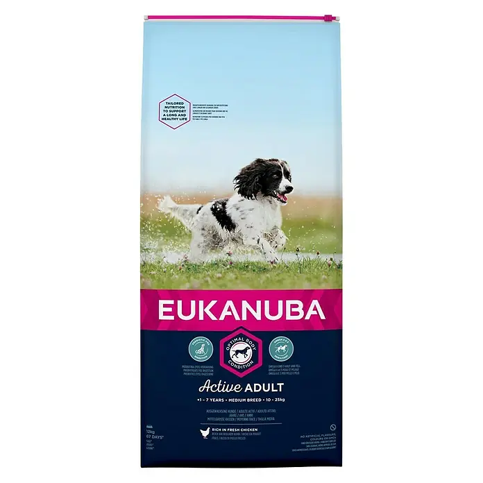 Eukanuba Hondenvoer Adult Medium Breed - 1 jaar - 7 jaar, 12 kg - Vooraanzicht
