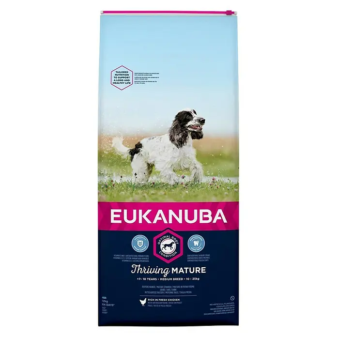 Eukanuba Hondenvoer Thriving Mature Medium - 7 jaar - 10 jaar, 12 kg - Vooraanzicht