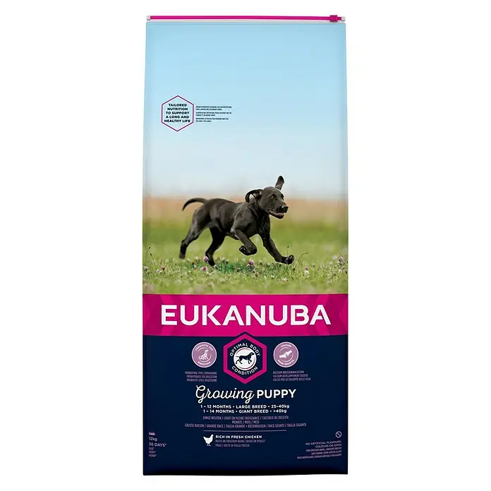 Eukanuba Hondenvoer Growing Puppy Large Breed - 12 kg, Kip - Vooraanzicht