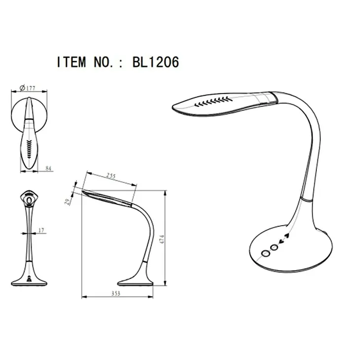 Globo Lámpara de sobremesa LED Pattay - 10 W, L x An x Al: 50 x 17,7 x 79 cm, Plateado, Blanco frío