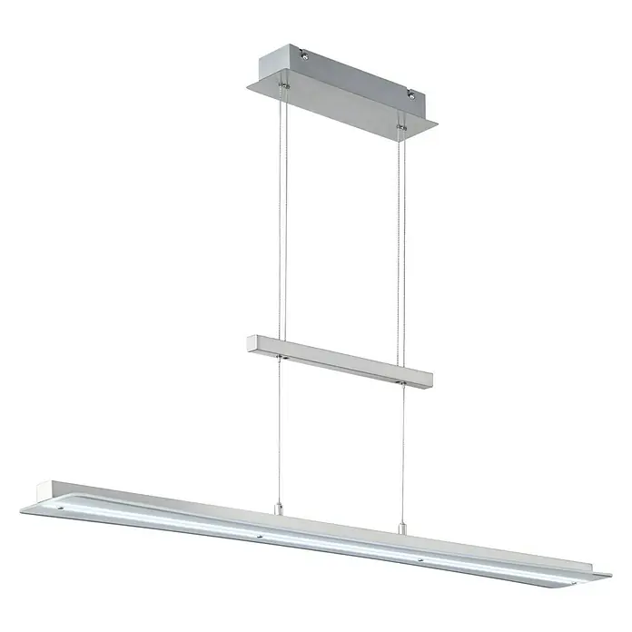 Reality Leuchten LED-Pendelleuchte Smash - 18 W, L x B x H: 12 x 100 x 150 cm, Nickel - Vorderansicht