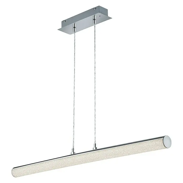 Reality Leuchten LED-Pendelleuchte Leia - 10 W, L x B x H: 9 x 100 x 150 cm, Chrom - Vorderansicht