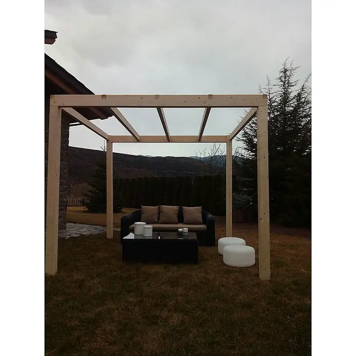 Pérgola Green - L x An x Al: 400 x 400 x 250 cm, Natural - Foto ambiente