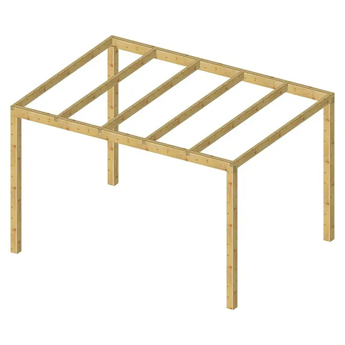 Pérgola Green - L x An x Al: 400 x 300 x 250 cm, Natural - Vista descendente