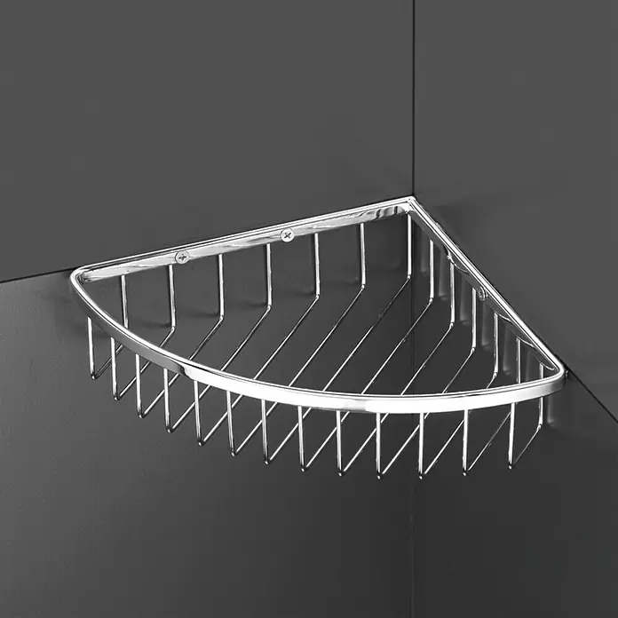 Sanotechnik Eckduschkorb - L x B x H: 20 x 20 x 5 cm, 1-stöckig, Verchromt - Stimmungsaufnahme