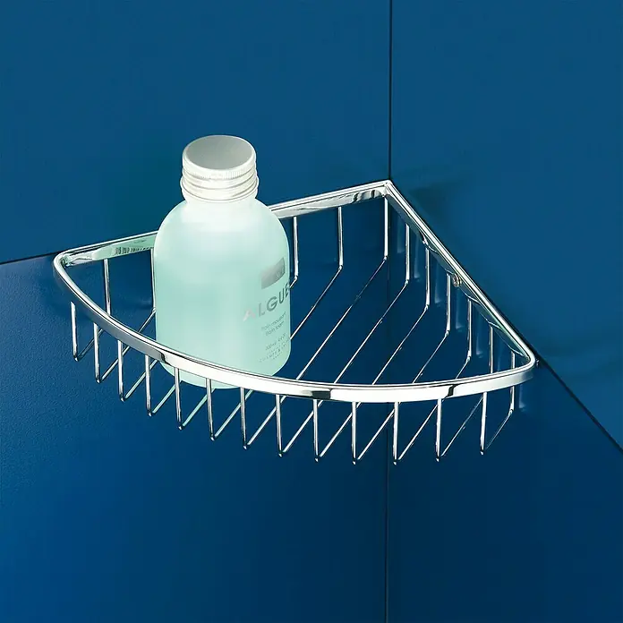 Sanotechnik Eckduschkorb - L x B x H: 20 x 20 x 5 cm, 1-stöckig, Verchromt - Stimmungsaufnahme