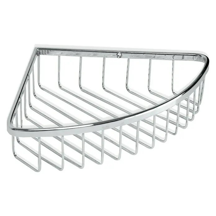 Sanotechnik Eckduschkorb - L x B x H: 20 x 20 x 5 cm, 1-stöckig, Verchromt - Diagonale Ansicht