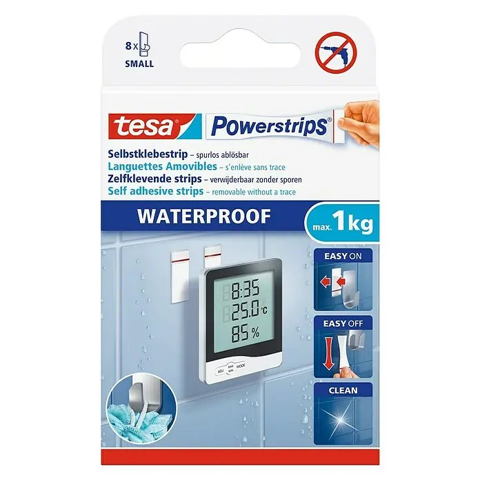 Tesa Powerstrips Selbstklebestrip Small - 8 Stk. - Vorderansicht