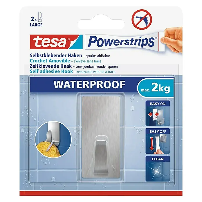 Tesa Powerstrips Wandhaken Large - Rechteckig, Selbstklebend - Vorderansicht