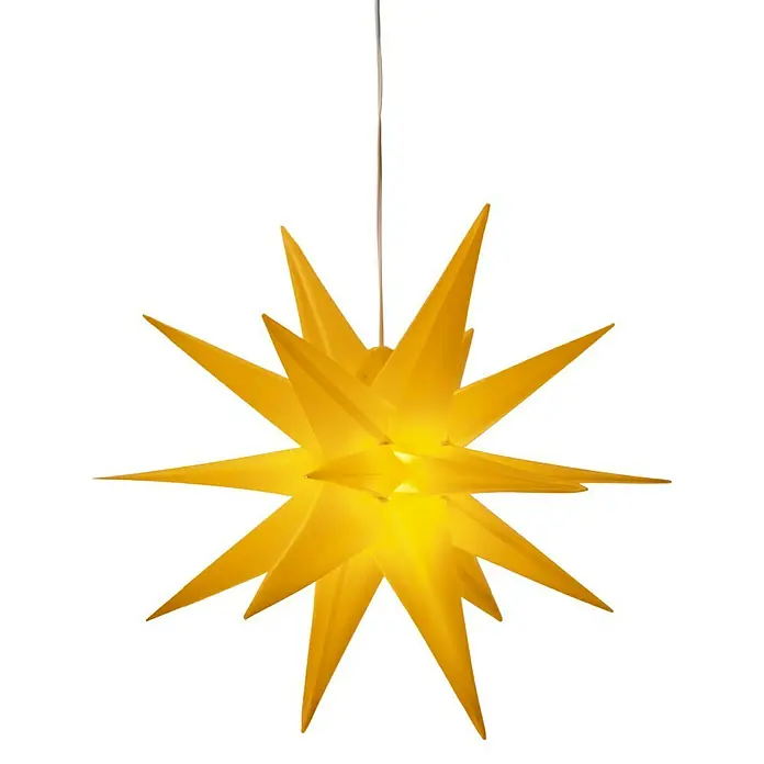 Estrella LED 3D - Amarillo, Plástico, 3 W, Funciona con pilas - Vista frontal