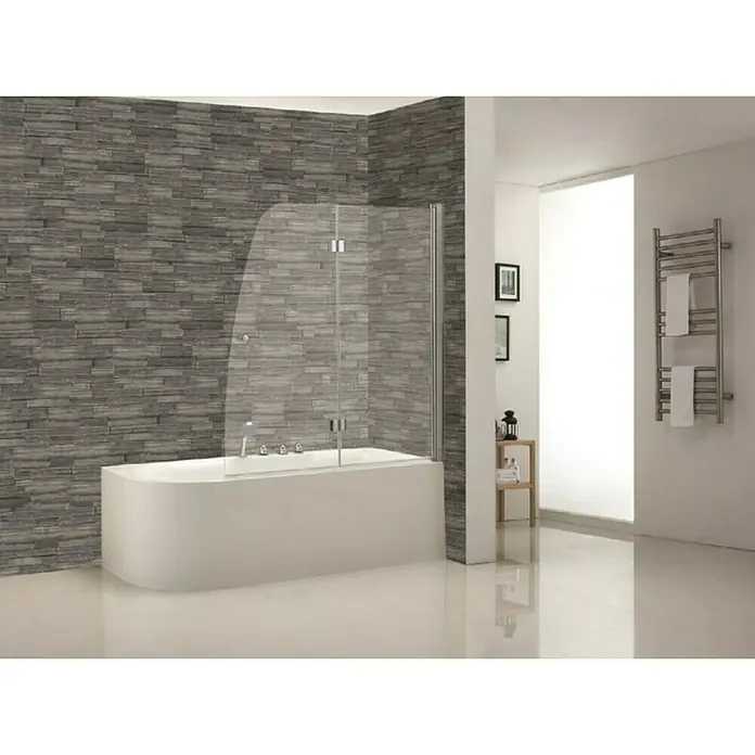 Pregrada za kadu - 2-dij., 125 x 140 cm, Wonderclean premaz, Prozirno - Živopisni prikaz