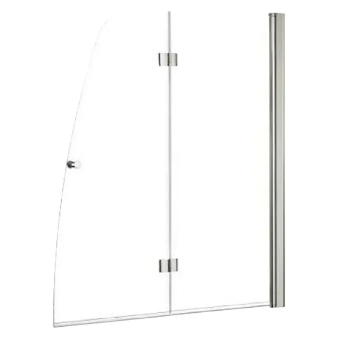 Pregrada za kadu - 2-dij., 125 x 140 cm, Wonderclean premaz, Prozirno - Pogled sprijeda