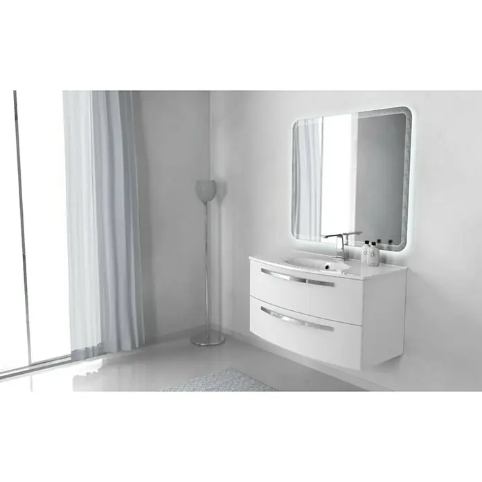 Baden Haus Kupaonski komplet Stella - 100 cm, Bijele boje, Sjaj - Živopisni prikaz