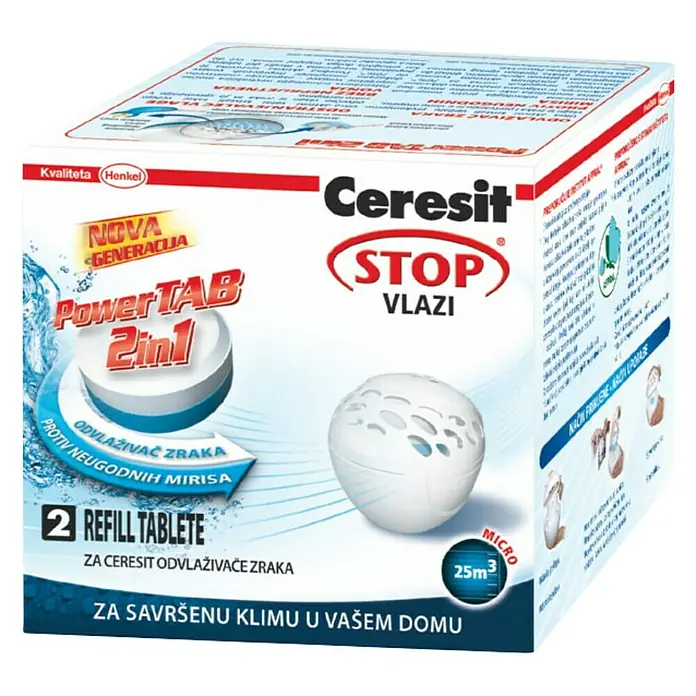 Ceresit Tablete za odvlaživanje zraka - 2 Kom., 300 g - Dijagonalni pogled