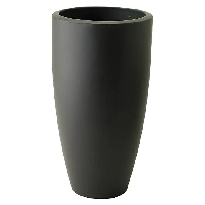 Elho Okrugla tegla za biljke Pure Soft High - Vanjska dimenzija (ø x V): 39 x 70,1 cm, Antracit, Plastika - Pogled sprijeda