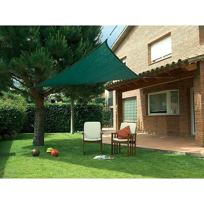 Nortene Zaštita od sunca, jedro Sunnet Kit Triangular - 3 x 3 m, Zelene boje - Živopisni prikaz