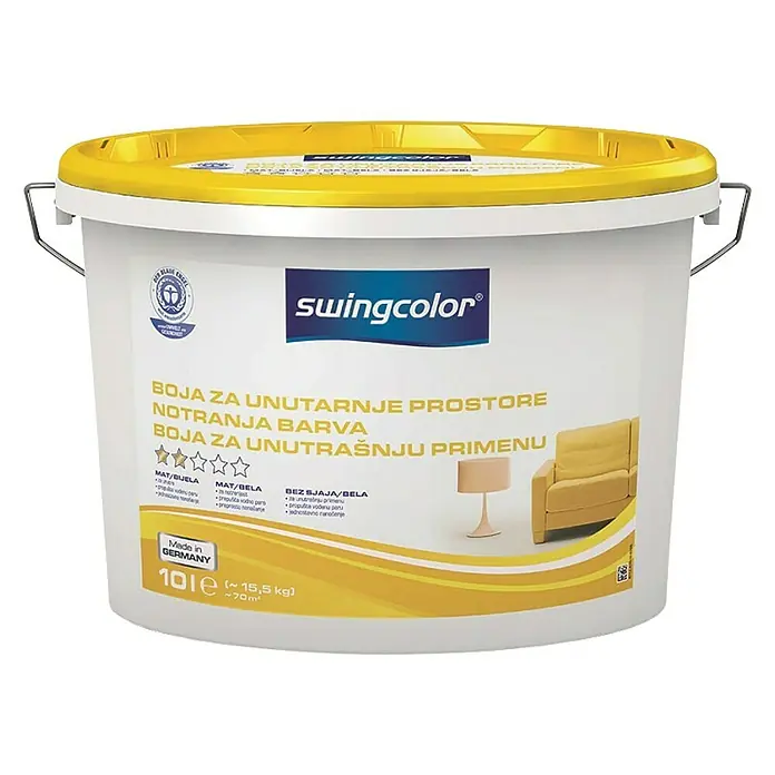 swingcolor Unutarnja disperzijska boja - Bijele boje, 10 l - Pogled sprijeda