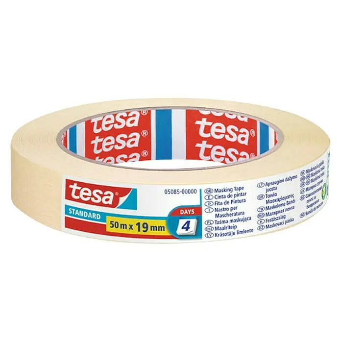Tesa Schildersafplakband Standard - 50 m x 19 mm - Vooraanzicht