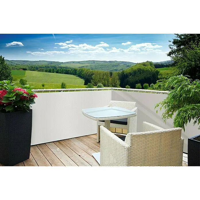 Windhager Zaštita od pogleda za balkon - Bijele boje, 5 x 0,9 m - Živopisni prikaz