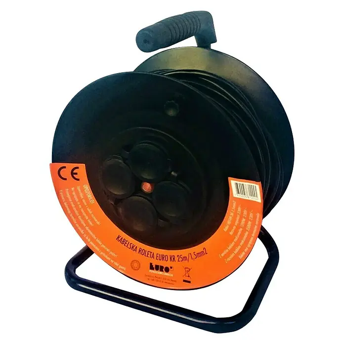 Euro M Plastični bubanj za kabel - 3.500 W, 25 m - Dijagonalni pogled